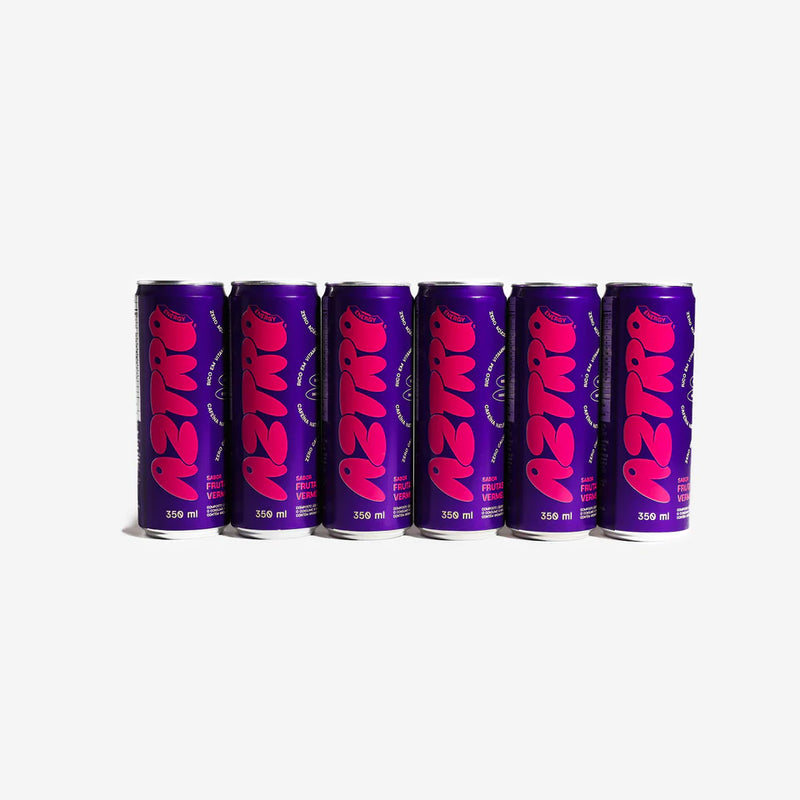 Bebida Energética Aztro Frutas Vermelhas Lata 350 ML 6 Pack