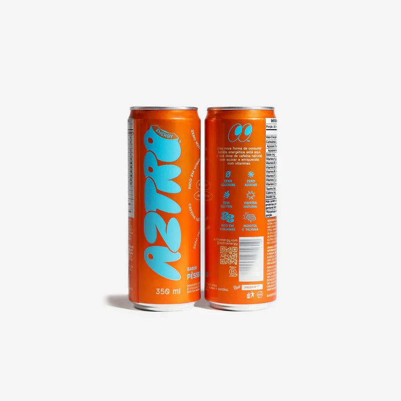 Bebida Energética Aztro Pêssego Lata 350 ML 6 Pack