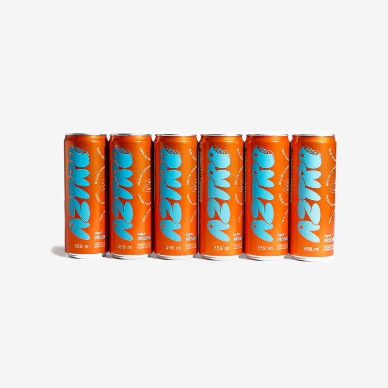 Bebida Energética Aztro Pêssego Lata 350 ML 6 Pack